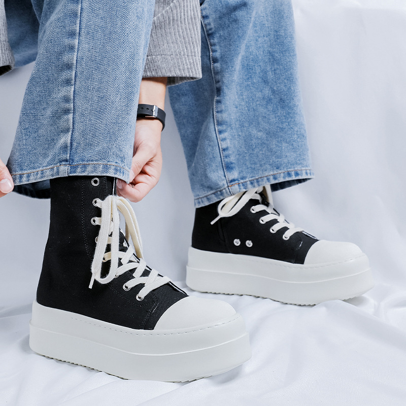 Chaussures pour hommes, baskets de niche, nouvelles baskets montantes à semelle épaisse et tendance de style américain, tendance pour couple, automne-hiver 2025._voghion.com