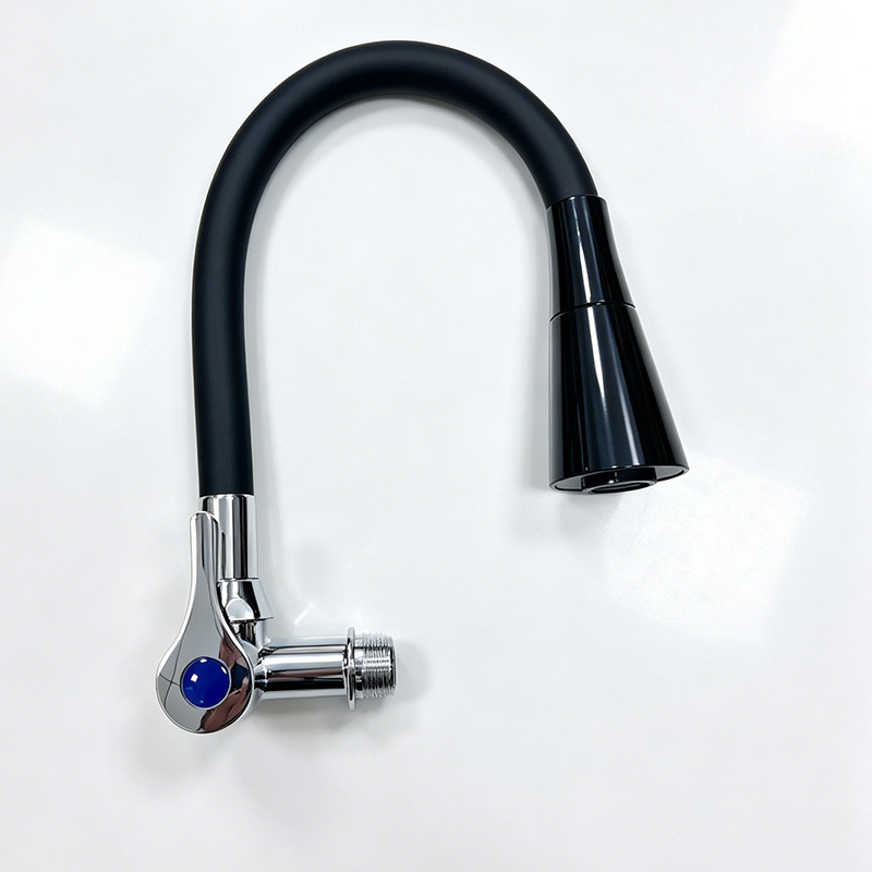 Cross-Border Zinc Alloy Universal Tube Extension Silicone Rubber Hose Two-Speed Spray Hot and Cold Water Kitchen Sink Faucet Cross-Border Zinc Alloy Universal Tube Extension Silicone Rubber Hose Two-Speed Spray Hot and Cold Water Kitchen Sink Faucet