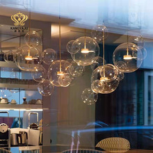 北欧简约米奇肥皂泡泡吊灯创意个性餐厅玻璃球吊灯具分子吧台灯具