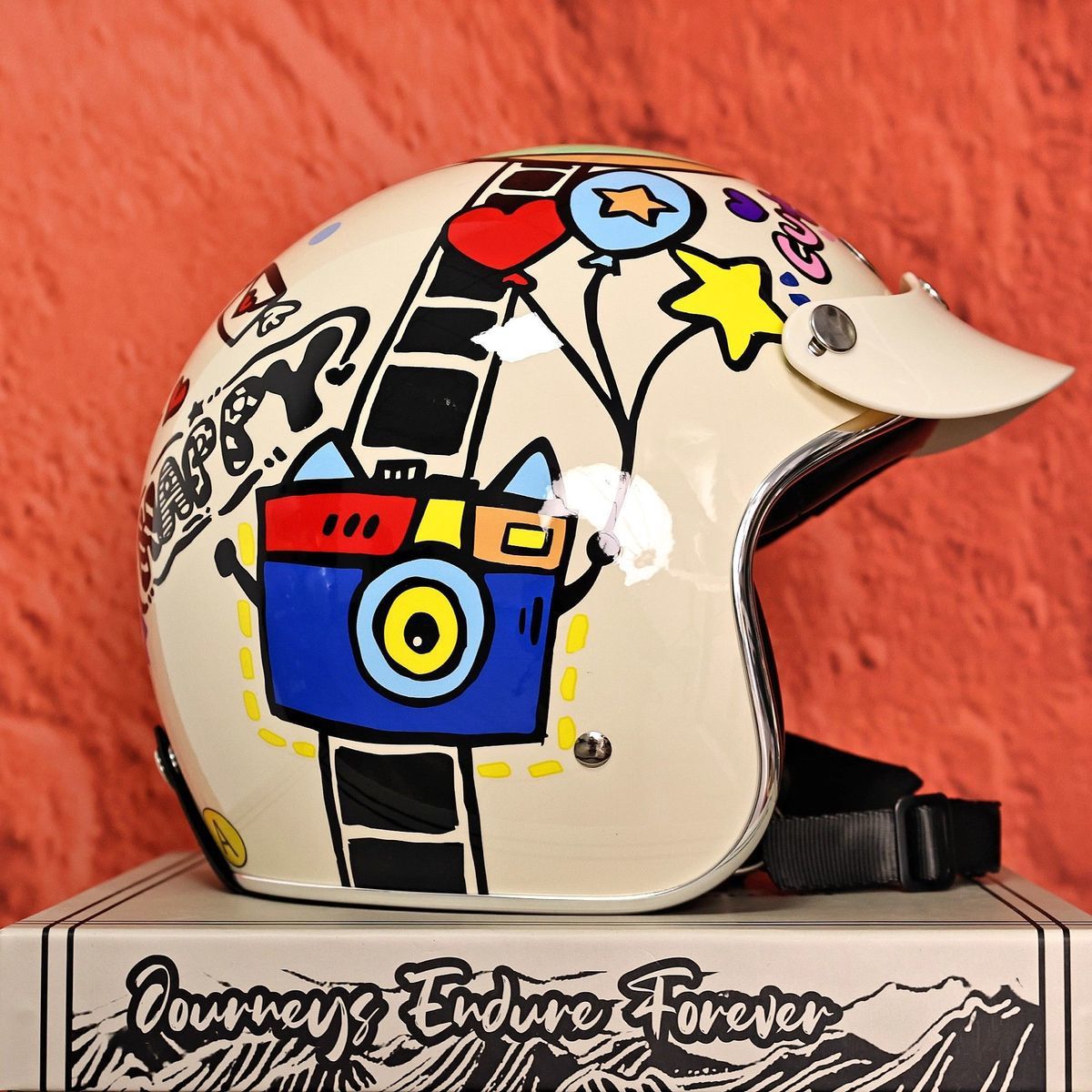 Taiwan JEF Retro 3/4 Motorcycle Helmet Men Women 3C