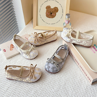 Girls' Korean-Style Little Princess Shoes 2025 Spring/Summer New Mesh Slip-On Loafers Soft Sole Fashionable Shoes