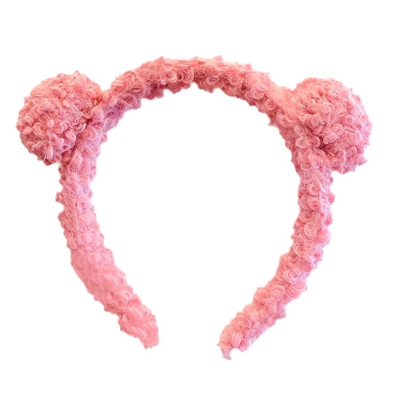 Corea del Sur lavado de la cara especial banda de cabello para mujeres 2024 nuevo lindo oso cabeza banda de cabello banda de cabello pinzas de cabello peluche tocado