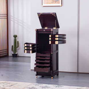 Yiming Tianxia Zan比亚 Blood Sandalwood Dental Cabinet Solid Wood Tea Set Cabinet Tea Cabinet Wenwan Jewelry Storage Cabinet
