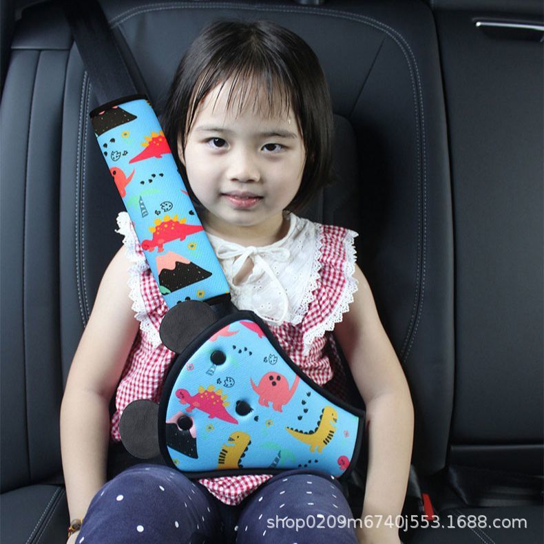 Car Universal Seat Belt Belly Protector Shoulder Protector Cartoon Set Kidsren's Seat Belt Anti-Strangle Adjustment Retainer Auxiliary Belt