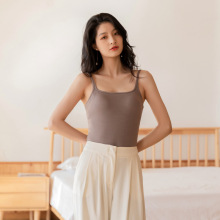 ins吊带背心女罩杯一体式带胸垫免穿文胸内衣小内搭抹胸打底黑色