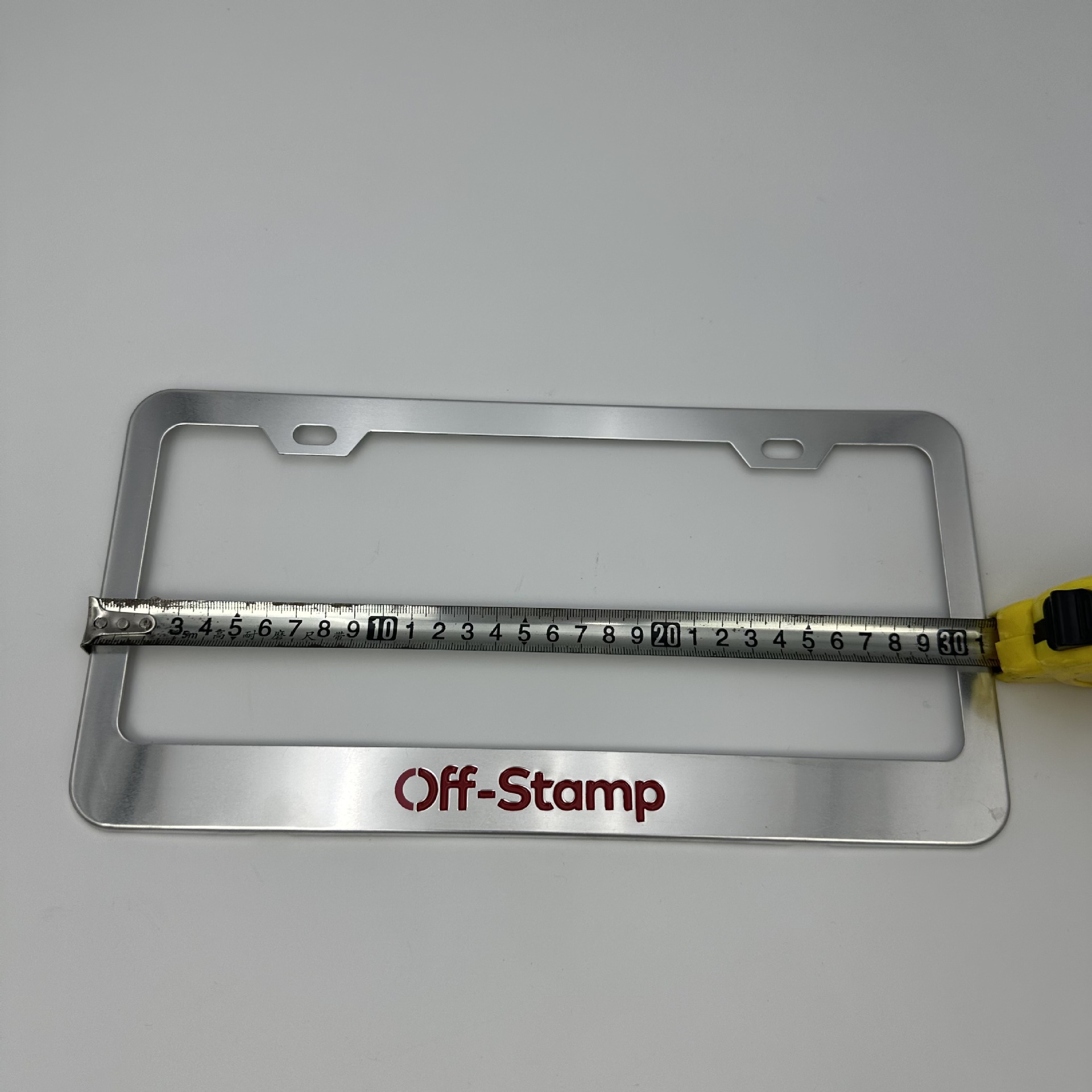 Cross-Border American Standard Stainless Steel License Plate Frame, Anti-Falling Thickened License Plate Frame, Off-Stamplogo Silver Color