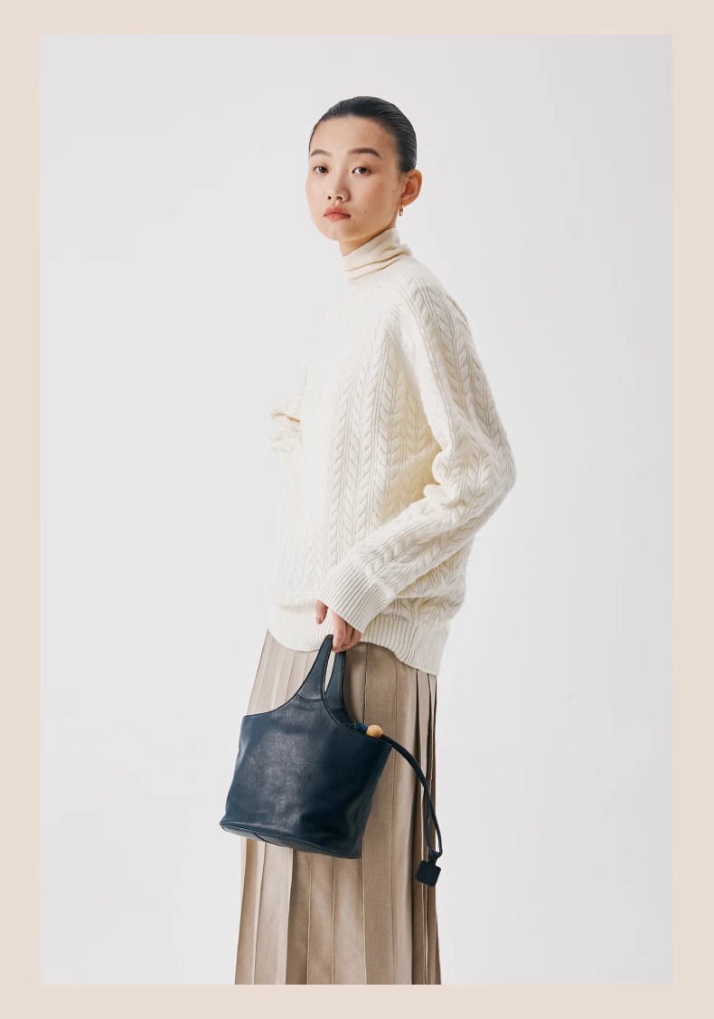 Qiu Zhen – sac à main à bandoulière en cuir véritable de vache tanné, sac panier à légumes de grande capacité pour les déplacements, femme_voghion.com