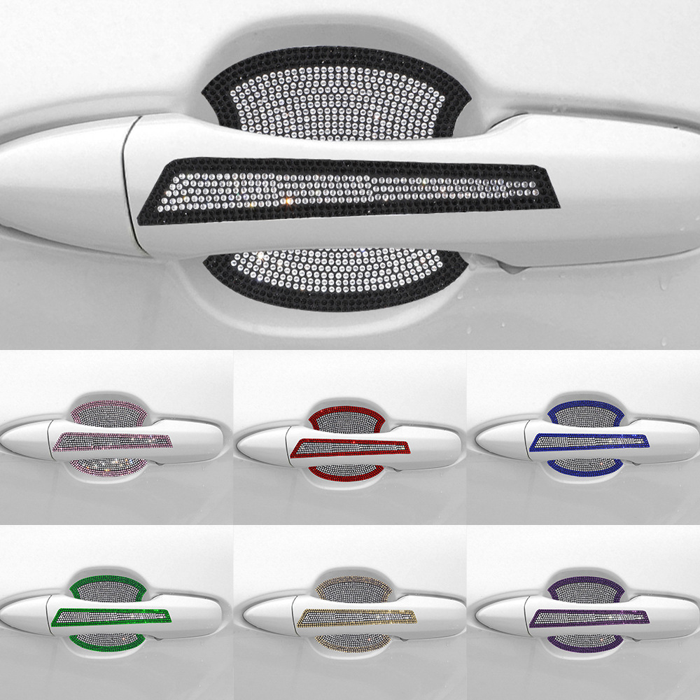 Car Hot Drill Door Handle Protective Film Diamond Anti-Scratch Handle Sticker Car Door Bowl Anti-Scratch Car Handle Protective Film