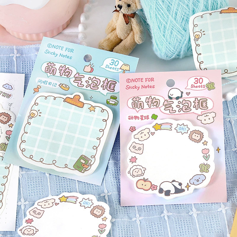 Заметка для пост-ит заметки Cute Bubble Frame Korean Graffiti Border Handbook Base Decoration Message Memo Paper