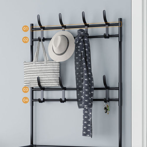 Simple hanging coat rack and shoe rack combo, home use, suitable for bedroom, living room, entryway, wardrobe rack