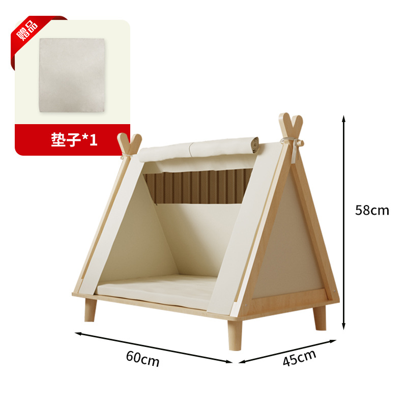 Yueshang tienda de mascotas perrera cuatro estaciones universal gato sala de entrega cerrado Pino invierno cálido gato carpa gato nido