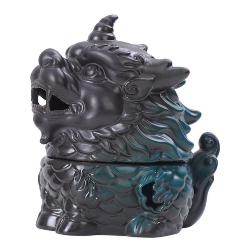 Zen plate incense burner indoor unicorn auspicious beast incense burner antique creative ornaments agarwood sandalwood burner ceramic incense burner