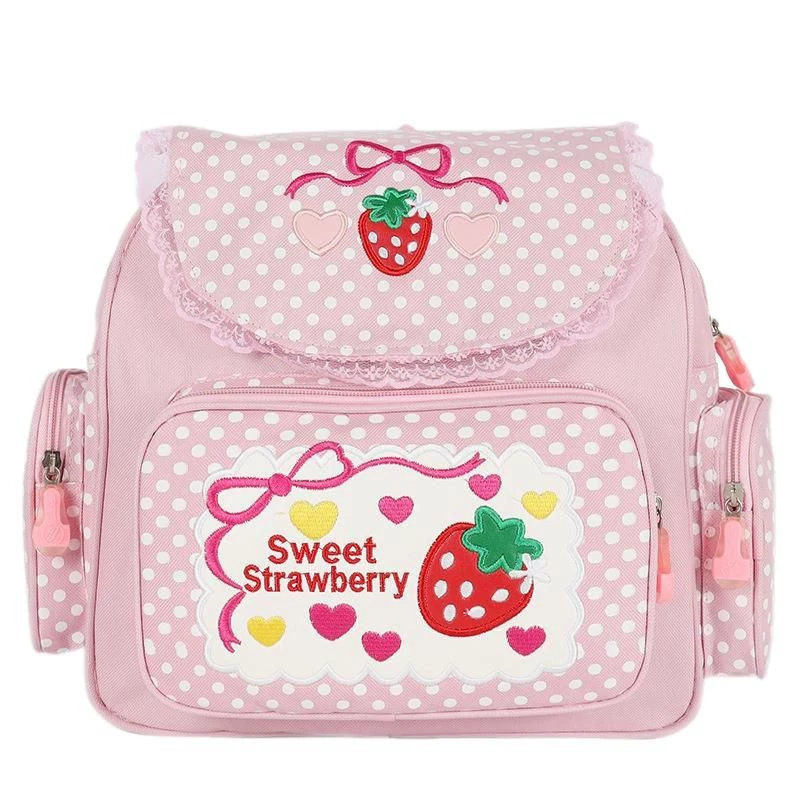 Кэйвай-стайл рюкзак в японском стиле, вышелест Strawberry, маленькая школьная сумка для начальной школы, фуксия