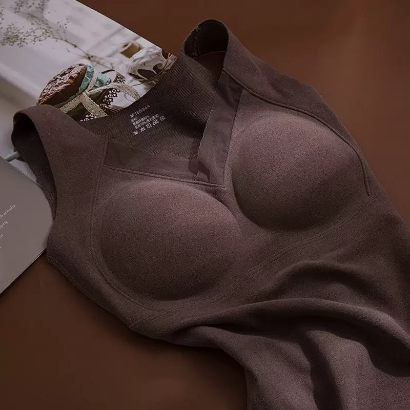 2025 invierno chaleco caliente de grafeno para mujeres de lana gruesa con cojín de pecho una taza fija con ropa interior image 10
