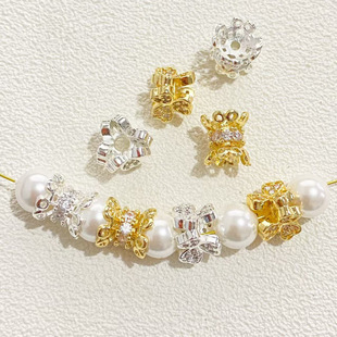 14K�����yɫ��ʯС�U���p���и������滨�䴮��diy����������