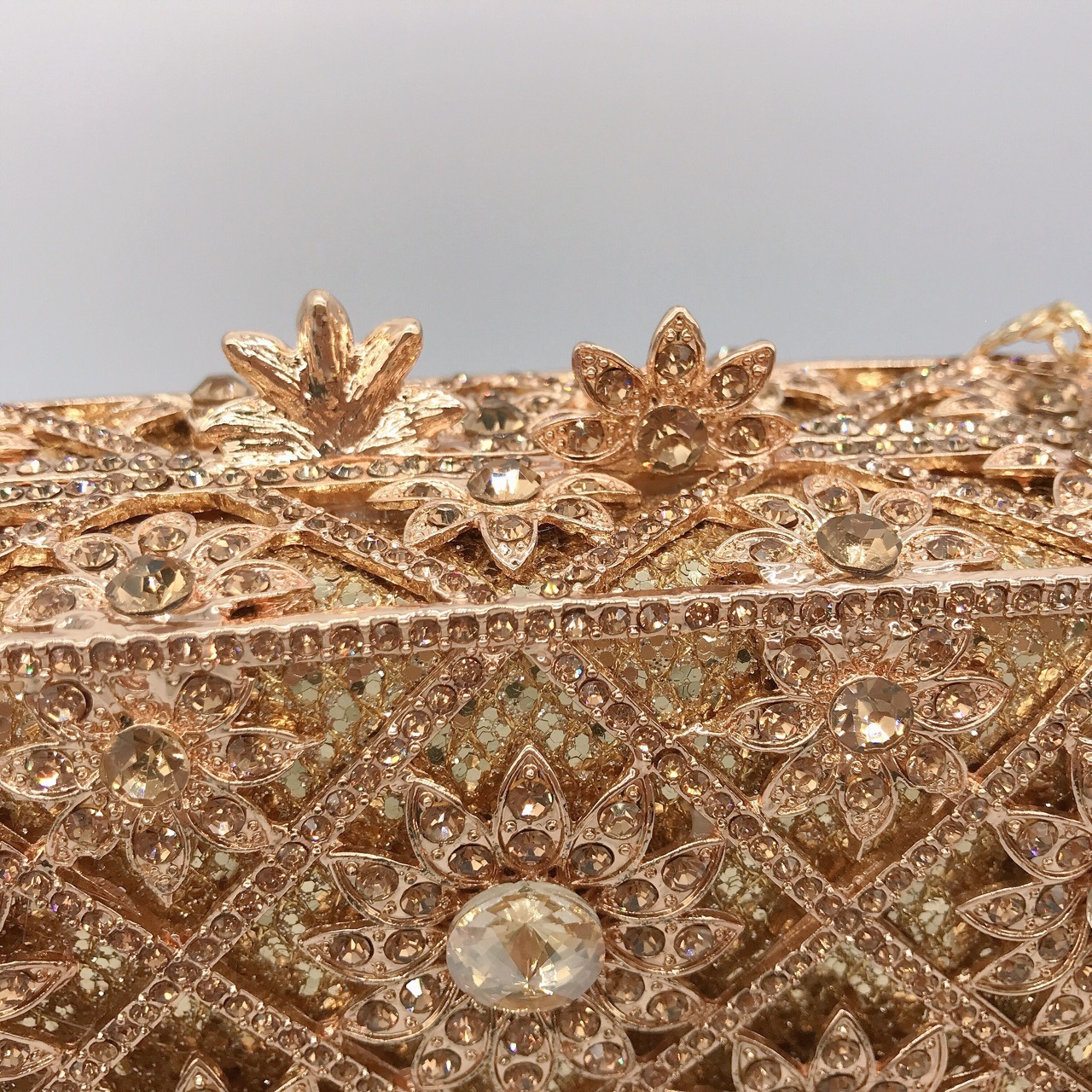 * girasol bolsas de cena de diamantes de diamantes de travesía europea y americana vestido de fiesta de mano caja cuadrada horizontal embrague femenino