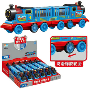 6 Multifunctional Sound and Light Inertia Trains 5581 Light Music Boy Artificial Car Stall Kidsren's Toys Wholesale