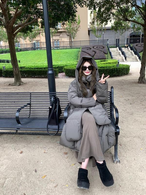 欧美超好看羽绒棉服女长款过膝加厚宽松大码冬季保暖大衣外套2025|undefined