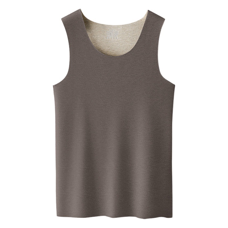 Nuevo chaleco cálido para hombre, lana de seda, otoño e invierno, chaleco sin mangas de color sólido, chaleco sin costuras, punto