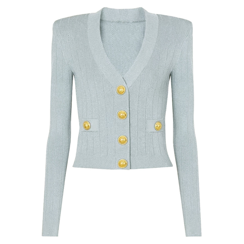 25114 Spot Spring and Autumn New Women's Fashion Classic High Quality Easiest for Match Top Tops Knitted Sweater Cardigan