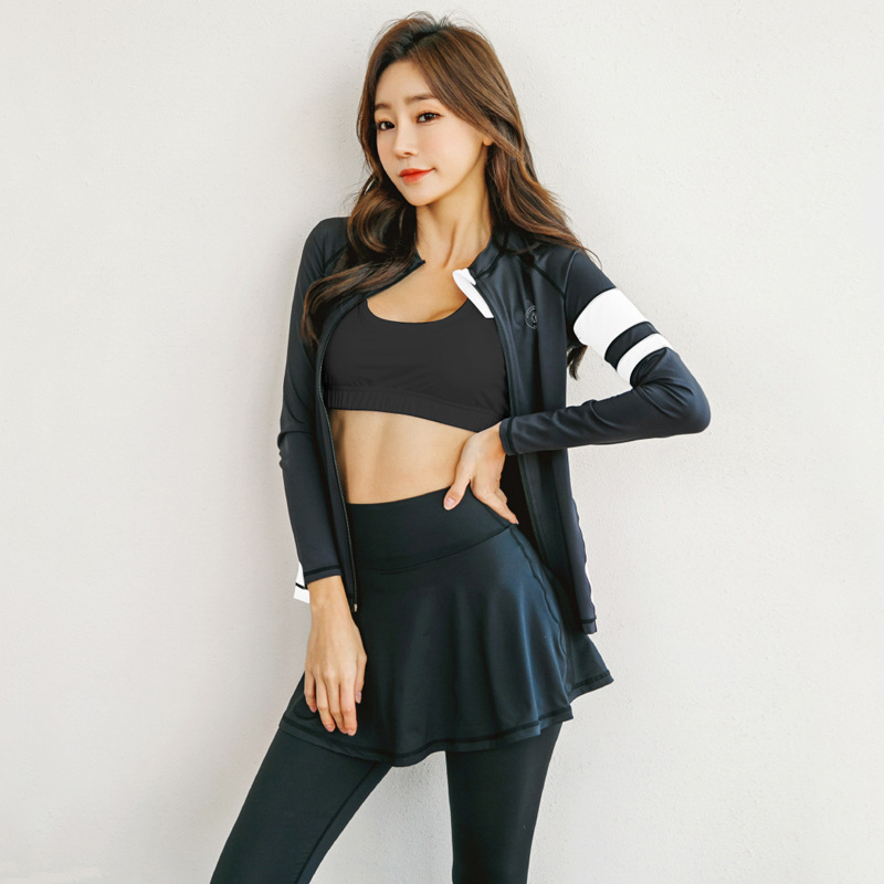 2024 Women's Two-Piece Sun Protection Long-Sleeve Swimsuit Men's Couple Snorkeling Surfing Rash Guard Slimming Sun Protection Quick-Drying