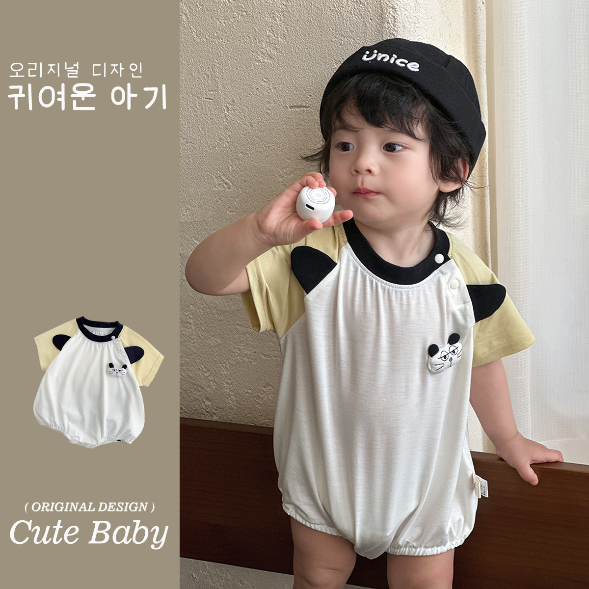 Gato mameluco con mangas raglán, ropa de bebé, verano nuevo estilo, bolso ligero, pedo, algodón puro, una clase de 0-2 años