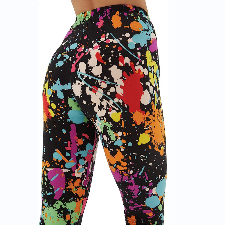 Abbigliamento da donna multicolore stampato slim fit fianchi sollevamento snellente grandi dimensioni corsa yoga fitness leggings_voghion.com