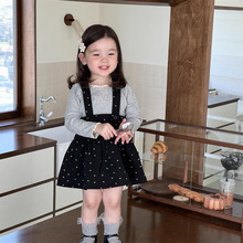 儿童娃娃衫背带短裙秋季2025新款韩版童装女宝宝衣服秋款女童套装