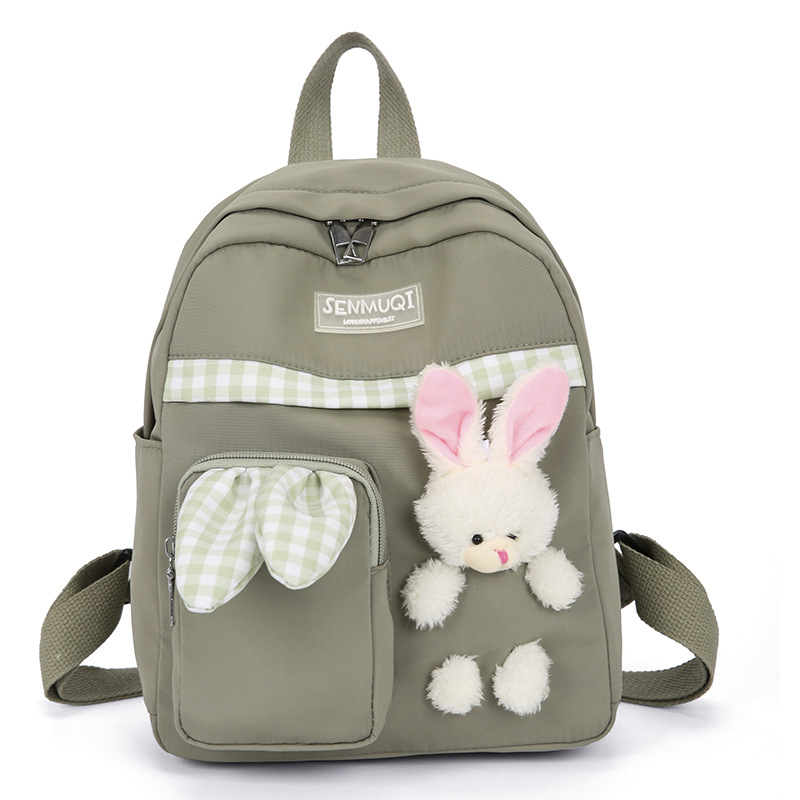Mochila para niños de Kindergarten niños y niñas de gran capacidad mochila lindo conejito lienzo pequeña mochila bolsa de viaje moda