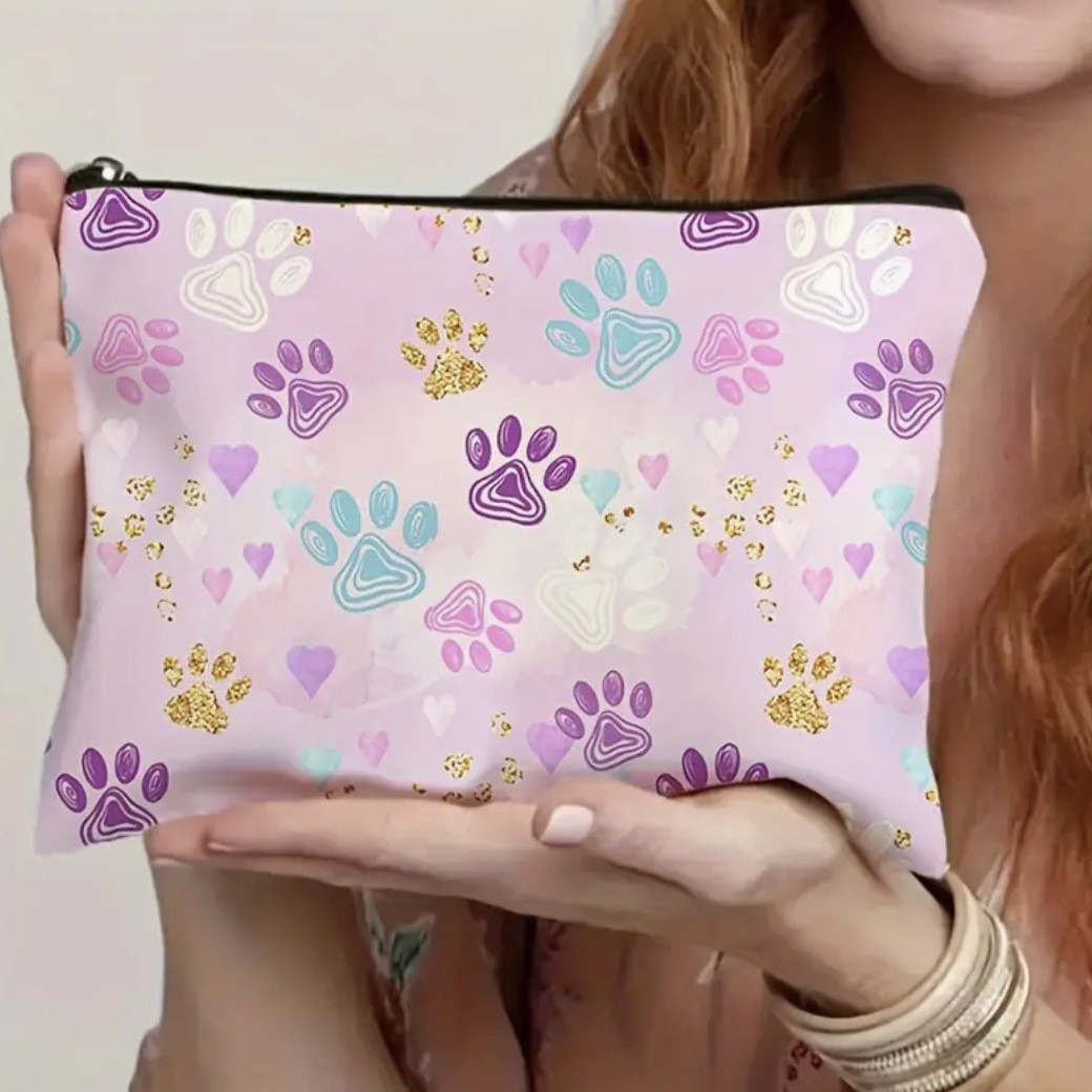 Amazon transfronterizo garra de gato impresa doble cara bolsas de lavado con cremallera de gran capacidad bolsas de lavado de viaje fabricantes al por mayor