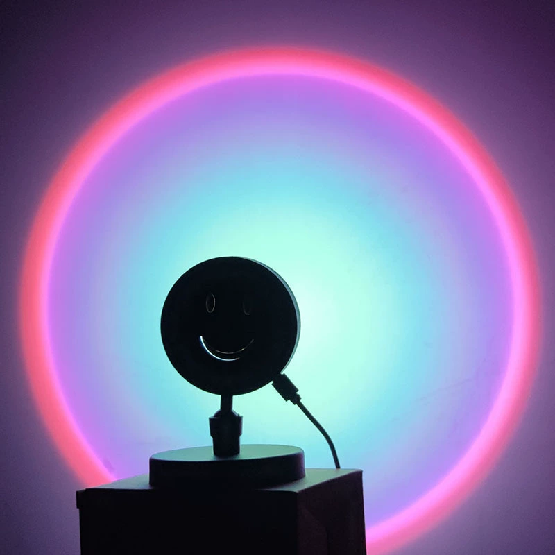 Светильник RGB Sunset Lamp Cross - Border для онлайн-сегмента, интернет-лампа, мерцание закатного света, живые дни, без настройки атмосферы