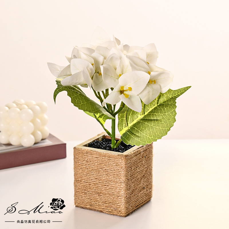 Taste de ciruela triangular pequeña plantación de bonsai imitación flor verde decoración de flores de bonsai sala de estar interior del hogar image 3