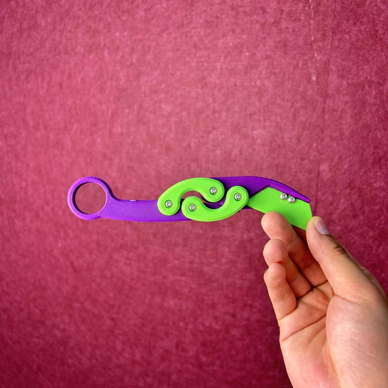 Cuchillo de zanahoria de doble filo, cuchillo de descompresión por gravedad impreso en 3D con luz intermitente, juguete de descompresión de goma, arenas movedizas