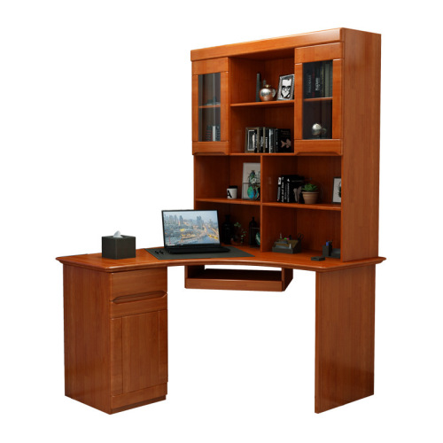 New Chinese style solid wood desk bookshelf combination home writing desk bookcase integrated corner desktop computer desk wholesale