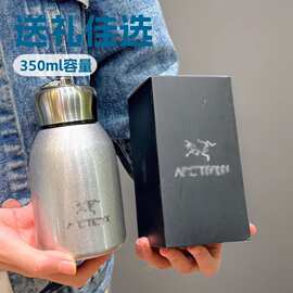 鸟家大肚保温杯千千字母小口304不锈钢保温壶水杯办公室350ml爆款