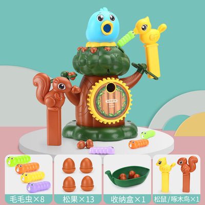 Woodpecker Toy Fishing and Insect Catching Game Intellectual Development Early Education Children's Magnetic Toy Hand-Eye Coordination