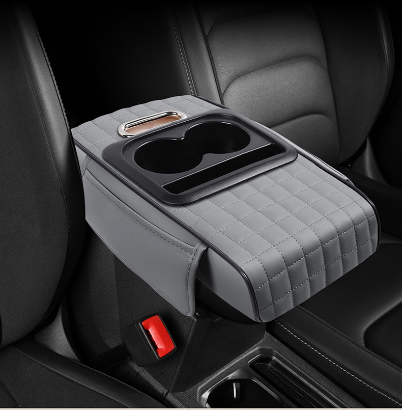 Car Multifunctional Armrest Box Pad Heightening Storage Bag Cup Holder