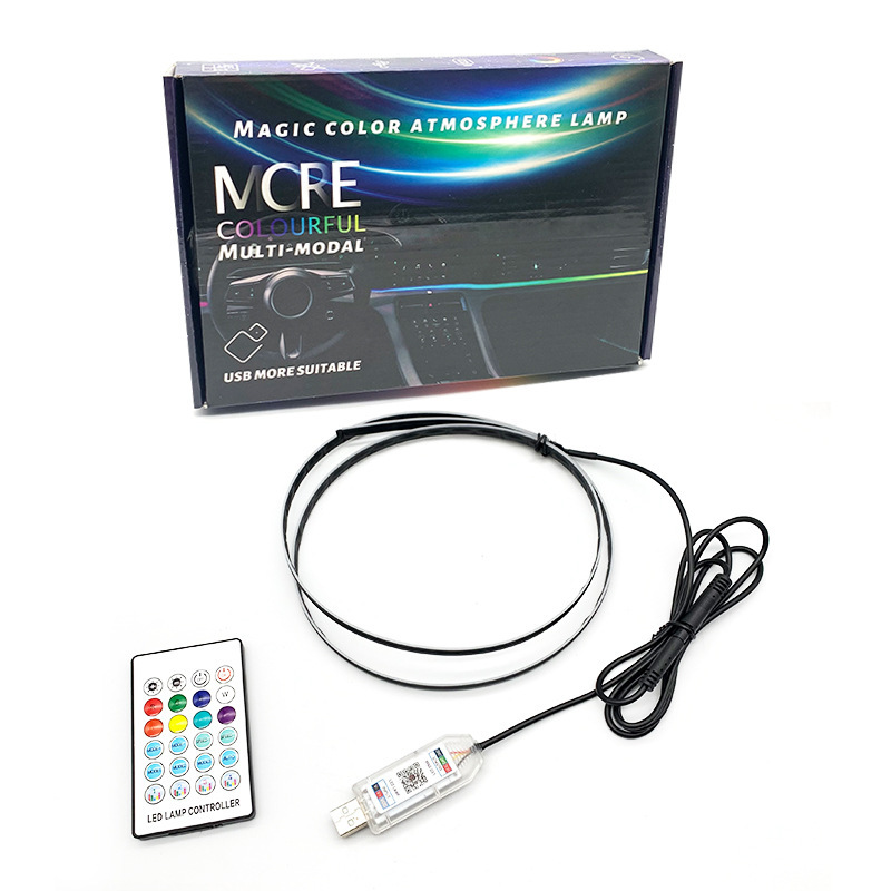 New car atmosphere light in the car center console magic color RGB atmosphere light acrylic USB voice-activated music rhythm light