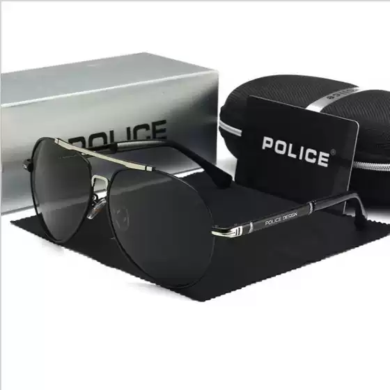 Police-Style Men’s Polarized Sunglasses Oversized Driving Shades UV Protection Classic Aviator 758