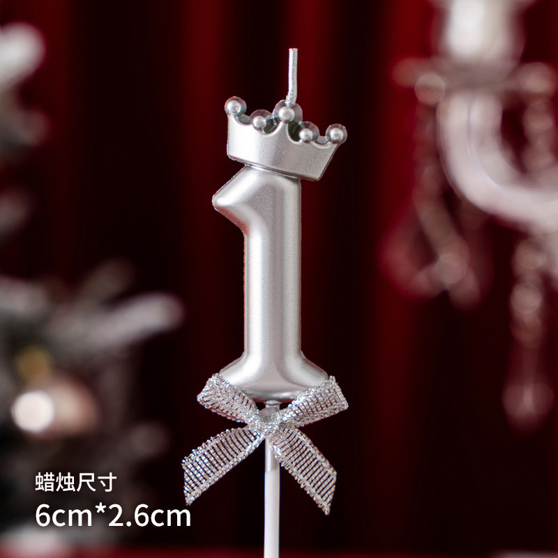 Rojo en línea creativo corona arco digital vela decoración de la torta de cumpleaños plug-in de fiesta de cumpleaños de vestir