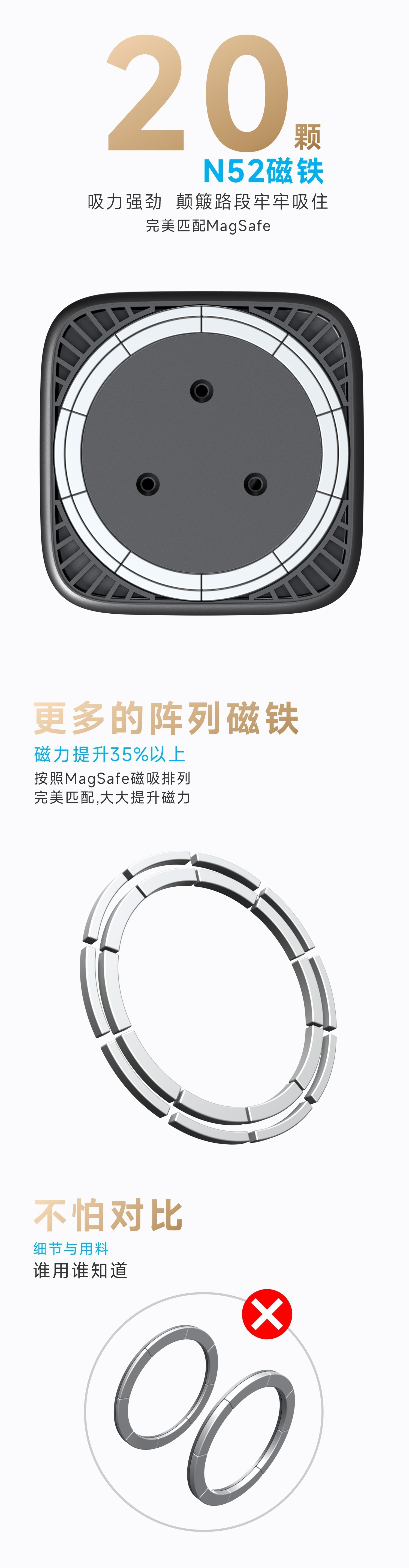 2026 New Model Magsafe Magnetic Car Phone Holder Compatible with Apple Strong Magnetic Mount