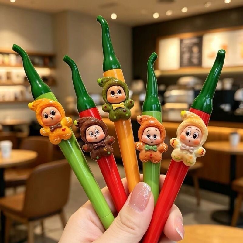 Chili-shaped pen, cute cartoon gel pen, high aesthetic value for students, creative stationery, quirky and unique Chili-shaped pen, cute cartoon gel pen, high aesthetic value for students, creative stationery, quirky and unique