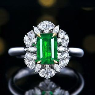Bright Wharton Green Emerald 1.42 karat 18k Gold Zambia Natural Emerald Ring Pendant Dual Use