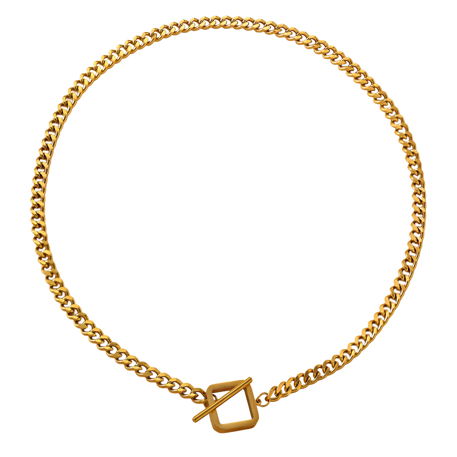 Cuban Link Chain For Men In Stainless Steel Gold Silver Finish_voghion.com