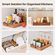 木制塑料盖收纳架相思木食品容器餐具烤盘支架厨房工具整理托盘