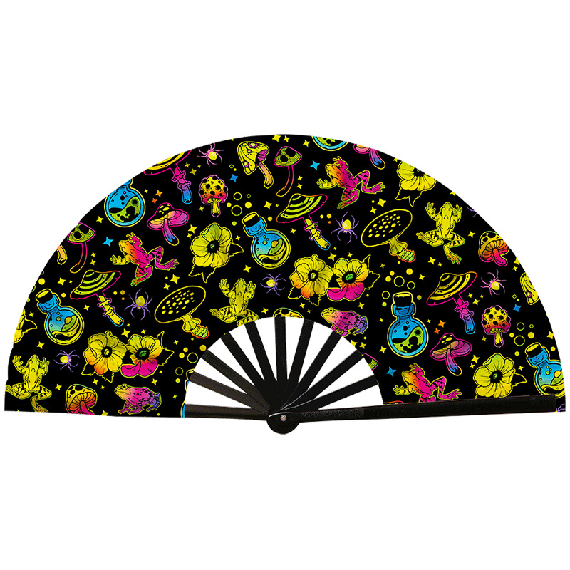 Abanico Plegable de Kung Fu de Plástico, Colorido, para Conciertos y Fiestas