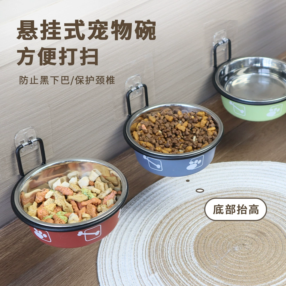 Pet миска из нержавеющей стали висит кошачий корм чаша защиты шеи Кот чаша антидетонационные котенок Щенок питьевой корм миска в наличии