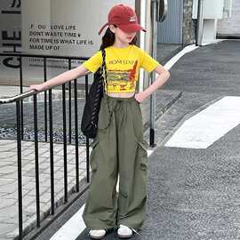 女童套装夏装2026新款洋气儿童夏季小女孩网红时髦短袖童装两件套