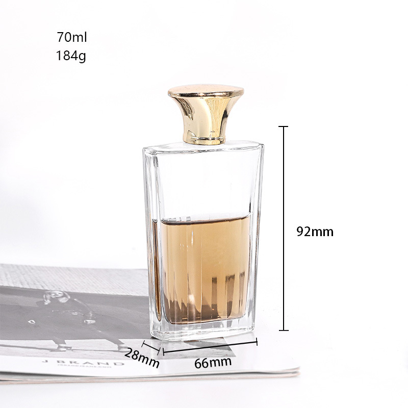 厂家批发透明玻璃香水瓶70ml长方形加厚化妆品卡口喷雾空香水瓶