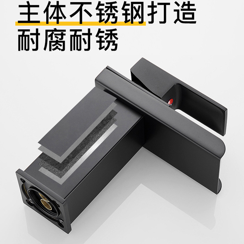 Grifo para Lavabo de Cascada – Núcleo de Cobre, Agua Fría/Caliente, Ideal para Baño o Cocina